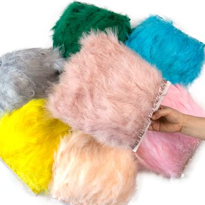 1 Meter weiche Marabu-Federn Besatz Fransen 10-15cm Truthahnfeder Band für Basteln Kleidung Hochzeitsdekoration Nähen Federn