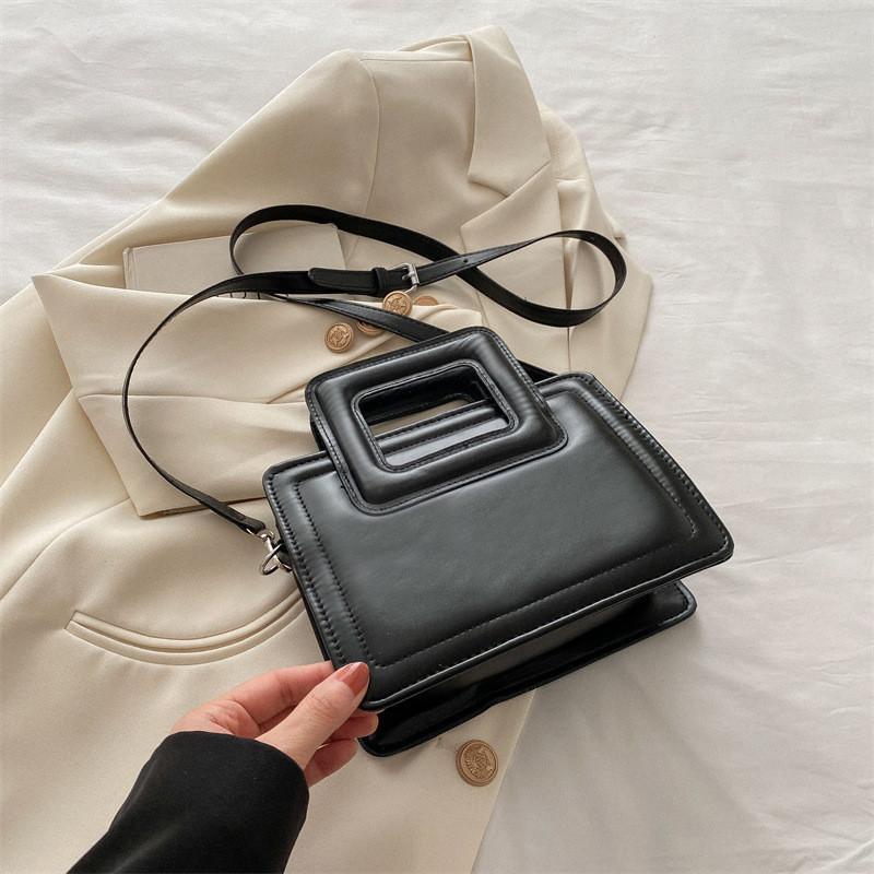 Трендовая 2024 Весна Новая Простая Мода Ручная Ретро Сумка-мессенджер Маленькая Сумка Уличный Стиль чёрный