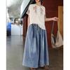 Women's Retro Washed Wide-Leg Lace-Up Jeans 2025: Casual Literary Style