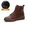 New Martin Boots Women's Soft Leather Short Boots Thick-soled Spring and Autumn European and American Single Boots Round Head Lace-up Single Boots