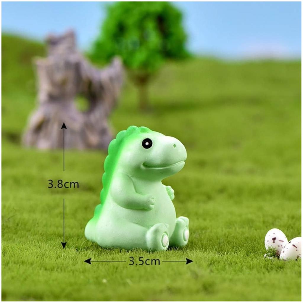 Resin Dinosaur Cake Toppers 8Pcs Miniature Dinosaur Toy Collection Playset for Succulent Planter Moss Landscape DIY Decor