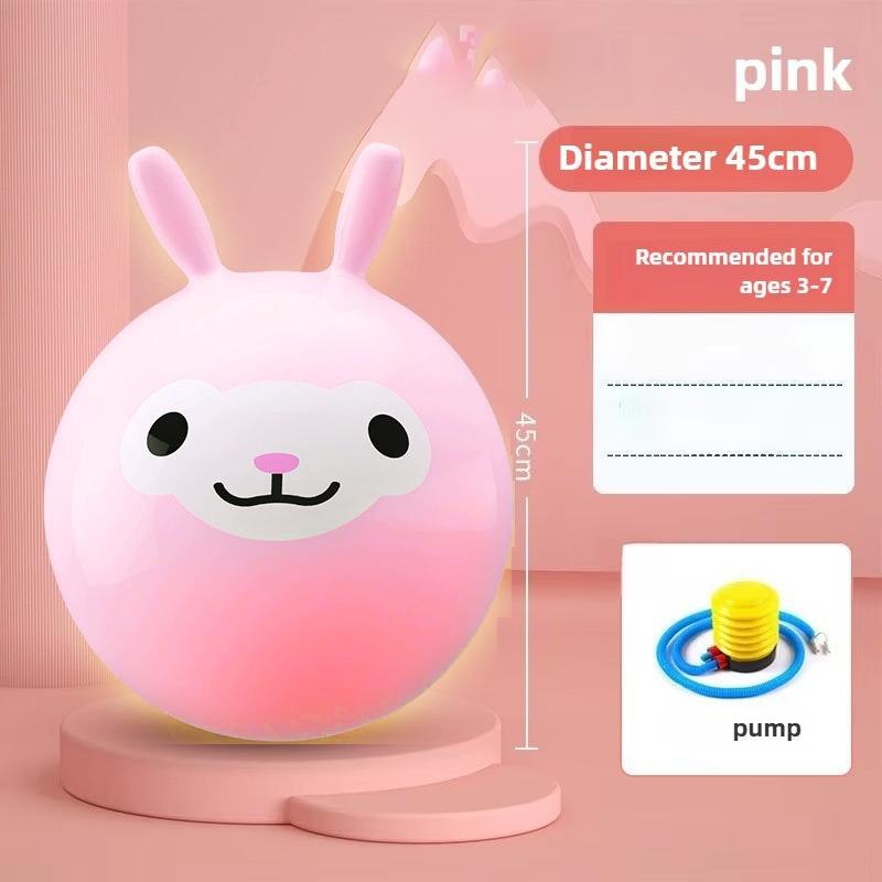 Kids Bouncyhopper Cartoon Bounce Balls Jumping Hopping Toys Inflatable Handle Horse Bouncing Toy Fun Stress Relief Gift Pool Toy