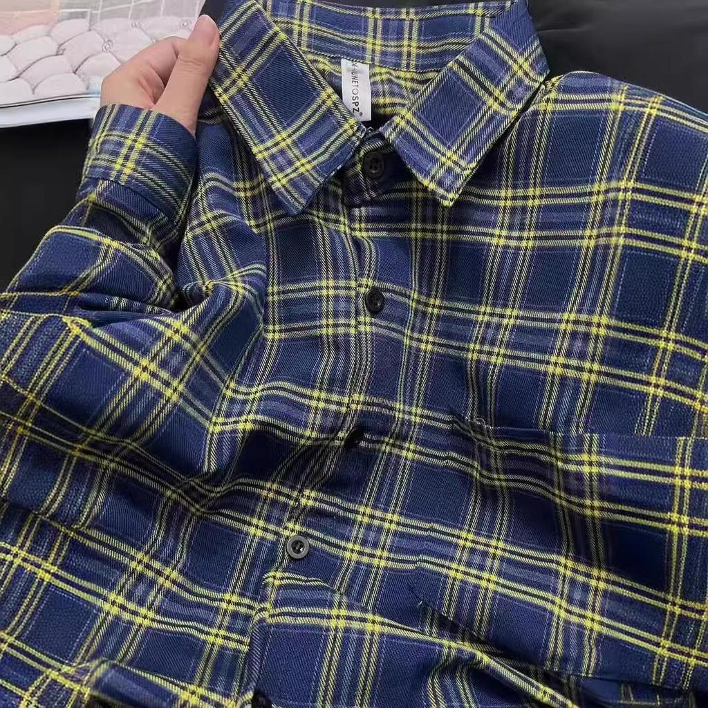 Plaid Women's Loose Shirt Jacket, Spring/Autumn Long-Sleeve Korean Style
