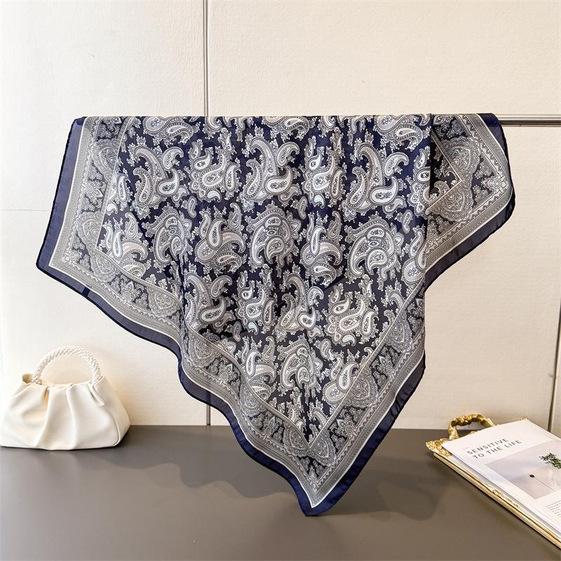 2026 New Paisley Print 70*70cm Square Scarf Women Neck Tie Soft Satin Neckerchief Female Foulard Headband Hijab Decorate Hand
