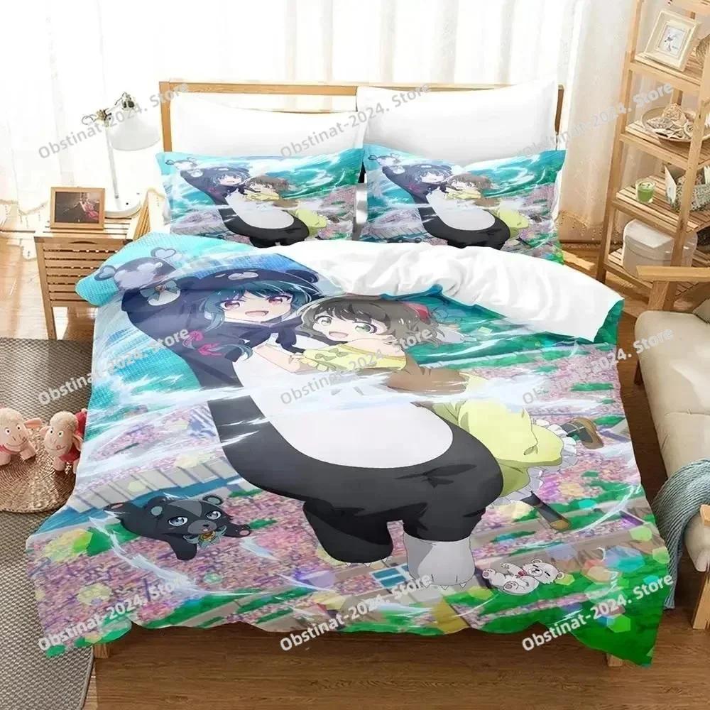 Anime Kuma Kuma Kuma Bear Bedding Set Printed Single Comforter Quilt Bed Cover Duvet Cover Pillow Case 3 Pieces Kids Adult Size