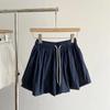 Women's Drawstring Waist Bubble Mini Skirt