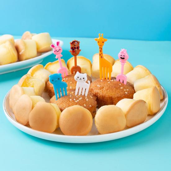 1 Set Fruit Fork Easy To Clean Non-slip Cartoon Lovely Ergonomic Animal Farm Car Fruit Fork for Home