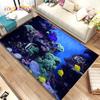 3D Seabed Underwater World Dolphin Turtle Area Rug,Carpet Rug for Living Room Bedroom Sofa Doormat,kids Play Non-slip Floor Mat