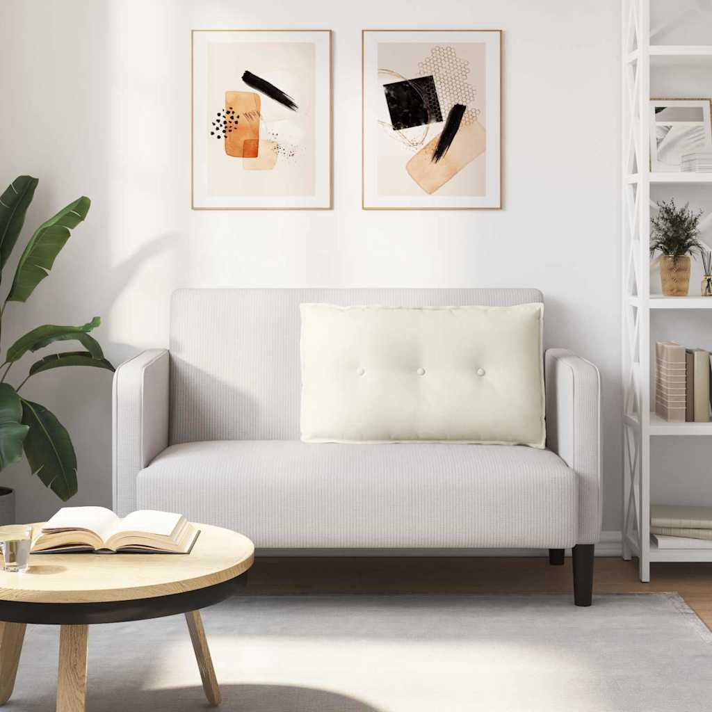 Back Cushion Cream 80 x 50 cm Cord Fabric