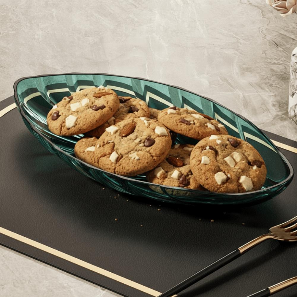 Large Capacity Leaf Shape Snack Serving Dish Transparent Fruit Plate Bone-spitting Plate Nut
