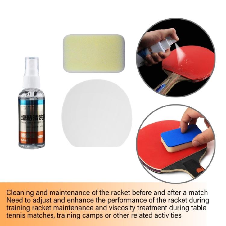Pingpong Paddle Cleaner Table Tennis Racket Cleaning Spray Cleaning Set Spray Bottle with Sponge for Racket Maintenance
