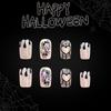 24 stycken Halloween Spindelnät Glitter Press-On Naglar Med Hjärtdesign Falska Naglar För Kvinnor Flickor