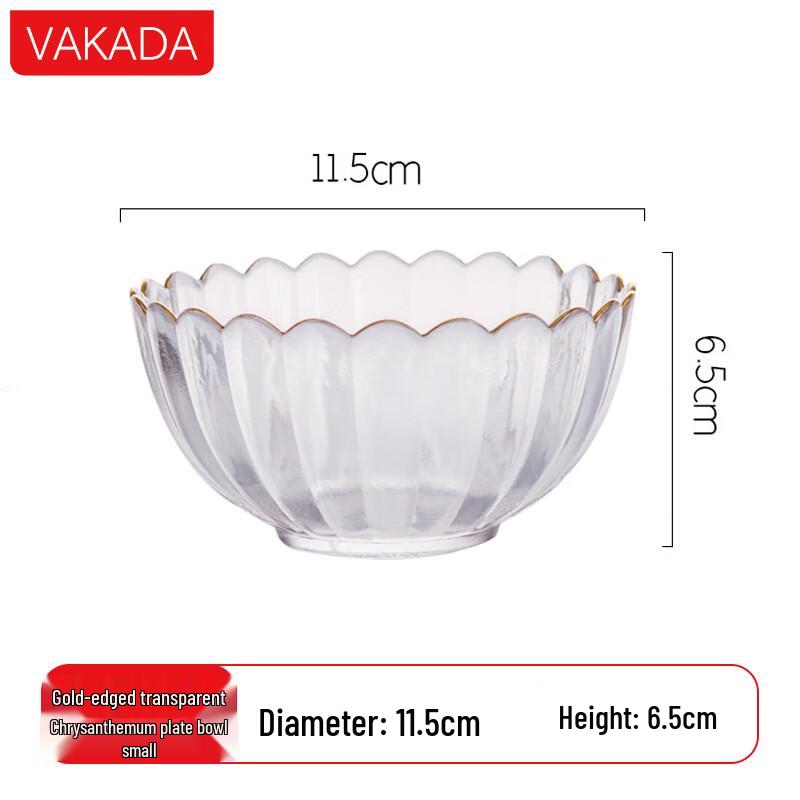 VAKADA Glass Salad & Dessert Bowl