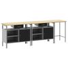 Workbench Set 3 Pcs Red and Grey Powder Coated Steel