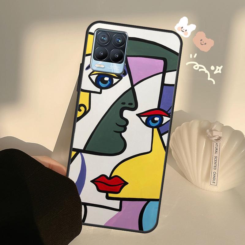 Abstract Portrait Art Painting Case For Realme C71 C63 C61 C55 C51 C53 C25 C65 C67 C75 11 12 13 14 15 Pro Plus GT6 GT7 Pro