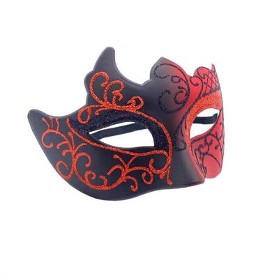 1 pezzo Party Bar Makeup Ball Mezza faccia Maschera in polvere dorata dipinta da uomo Maschera glitterata Puntelli Cosplay per feste