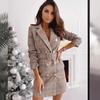 Autumn & Winter Long Sleeve Belted Suit Dress Coat