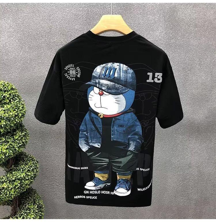 High-End Printed Men'S Short-Sleeved T-Shirt Half-Sleeved Summer Men'S Clothing Handsome Trendy Cartoon T-Shirt Top Summer