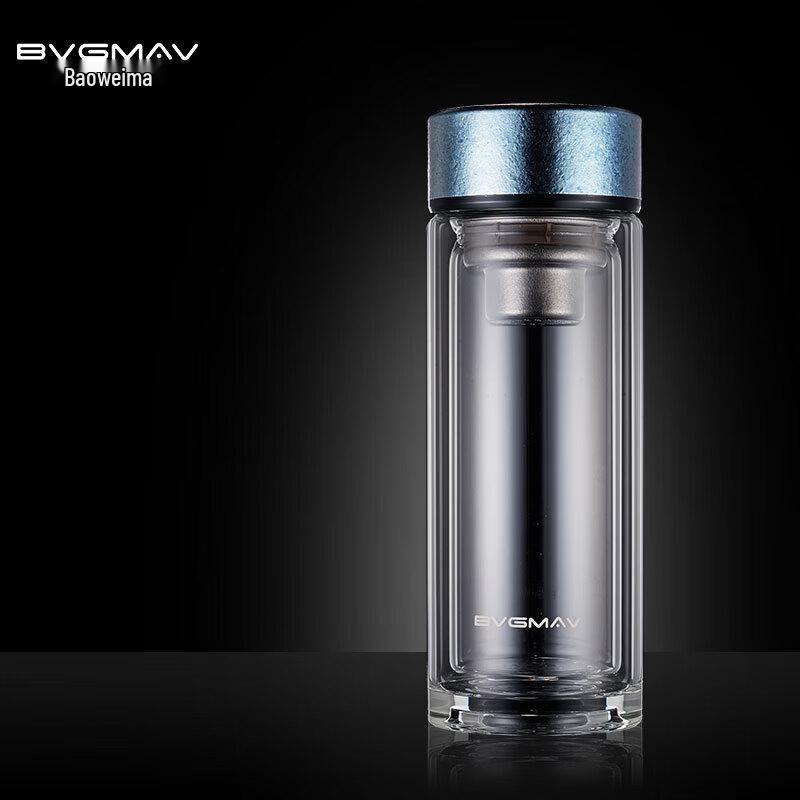 BVGMAV Double-Wall Borosilicate Glass Tea Tumbler with Titanium Infuser