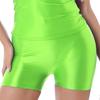 Women Mid Waist Sports Bottoms Swimming Trunk Boxer Shorts Glossy Underwear Running Shorts