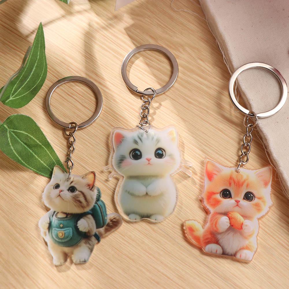 Acrylic Cartoon Cat Pendant Pigeon Hanging Ornaments Cute Animal Motif Keychain Handbag Decoration