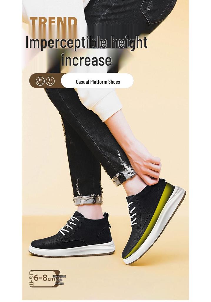Chaussures de sport décontractées pour hommes, style coréen britannique, augmentant la hauteur de 8 cm, invisibles