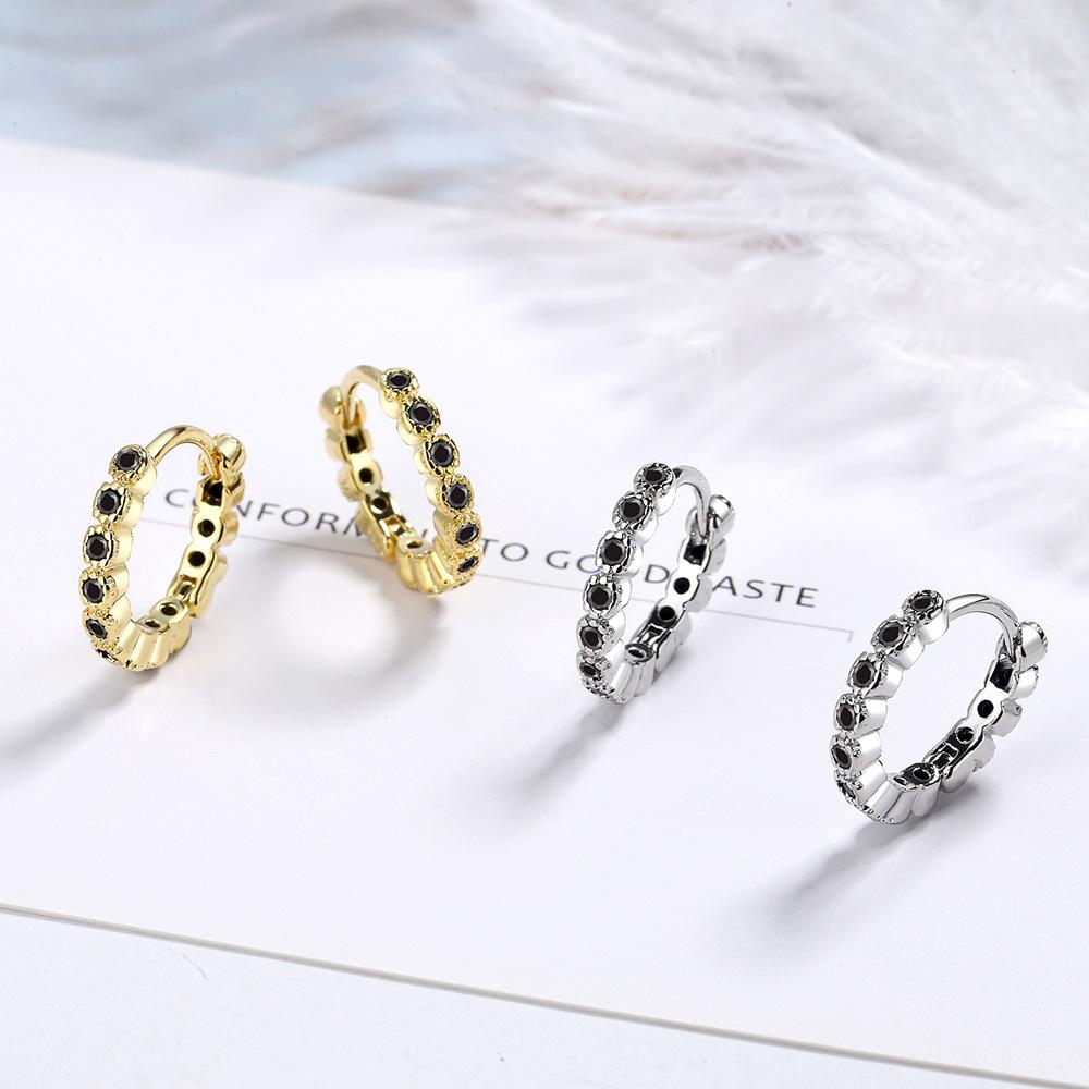 2026 Simple Temperament with Drill Ear Buckle Personalized Fashion Small Geometric Earrings Ear Buckle