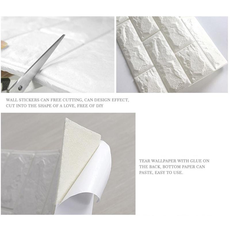 35*30cm Waterproof 3D Foam Wall Stickers Retro Wallpaper Ceiling Self Adhesive Wallpaper Background Wall Home Decoration