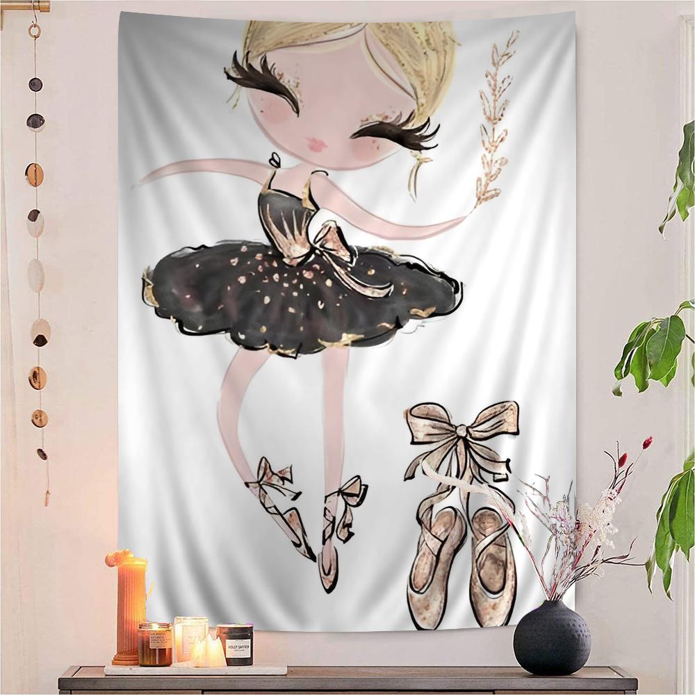

Nordic Ballet Princess Nursery Hanging Bohemian Tapestry Hanging Tarot Hippie Wall Rugs Dorm Japanese Tapestry 74x94cm(29x37in)