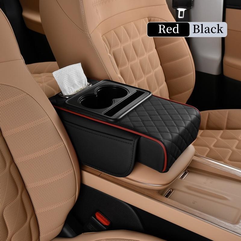 Car Center Console Cover, Leather Armrest Cover for Car, Universal Middle Console Cushion