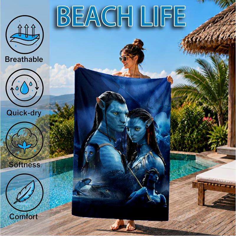 Ava-tar Adventure Beach Towel, Super Soft Microfiber, Perfect Gift for Her/Him, Birthday, for Pool, Beach, Travel, Decor Beach Party
