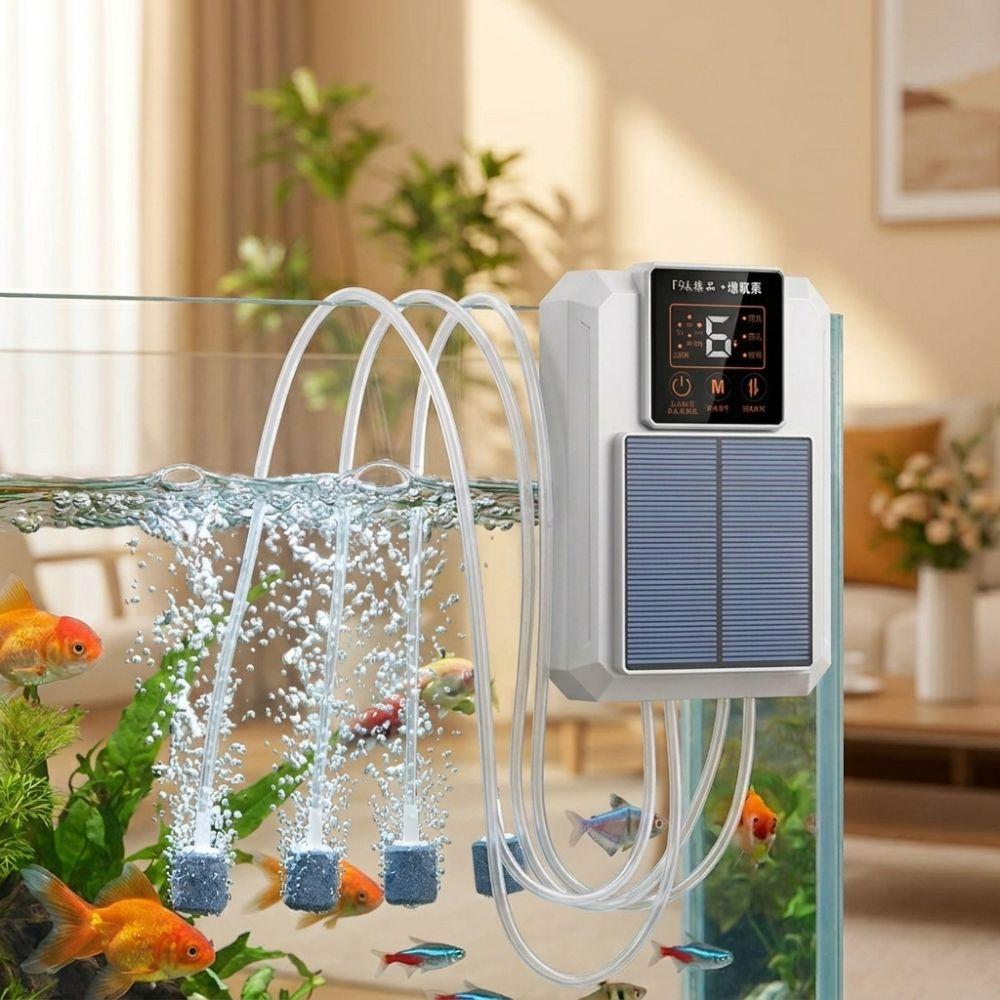 Large Air Volume Solar Oxygen Pump Super Silent Aquarium Air Pump Live Fish Aerator
