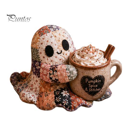 Entspannendes Wochenend-DIY-Aktivität Halloween-Geist Patchwork-Set, Niedliches Puppen-Nähset mit vorgeschnittenen Dekormusterstoffen, Herbstferien-Basteln