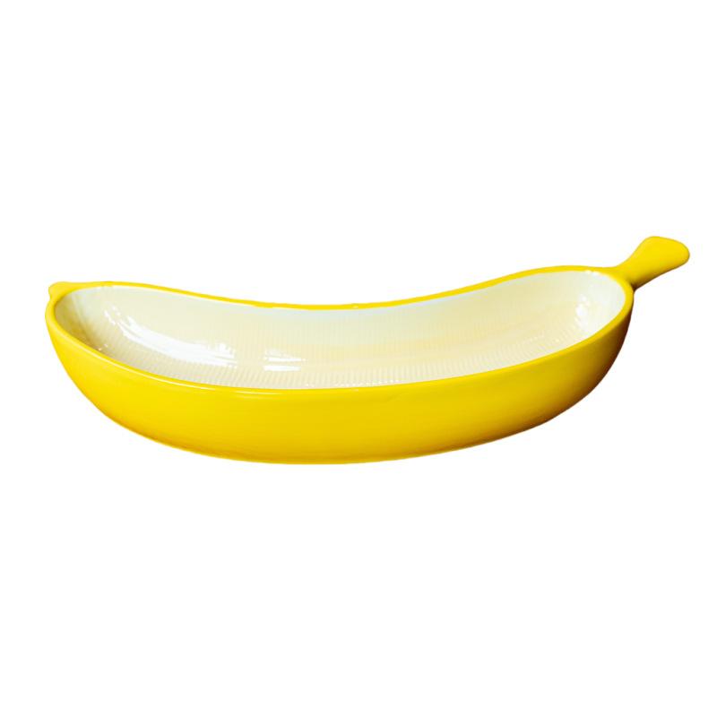 Banana Shaped Ceramic Plate Creative Dessert Dish Fruit Snack Plate Elegant Tableware