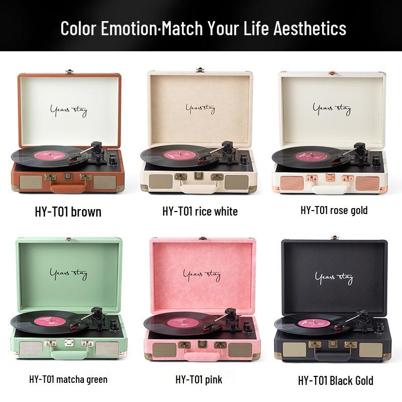 Portable Retro Bluetooth Vinyl Turntable and Multifunctional Speaker