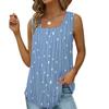 Womens Summer Fashion Sleeveless Dots Tank Tops Ladies Casual Loose Vest Blouse T-Shirt