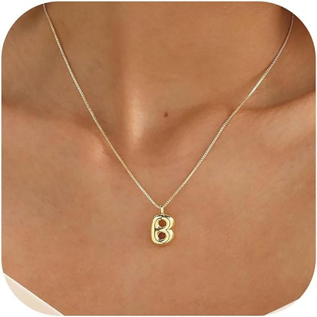 Elegant And Minimalist 26 Letter English Necklace With Bubble Gloss Letter Pendant, Women's Gift Collarbone Chain