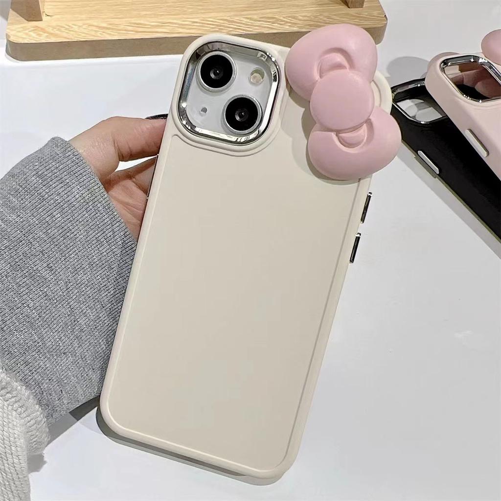 Applicable iPhone17promax mobile phone case 16pro three-dimensional bow Apple 15/12 soft case 11 protective case