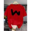 Summer Men's Casual Sports Loose Oversized Simple Letter Pattern Printed Round Neck Short Sleeved T-shirt Top