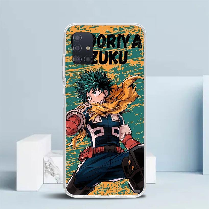 Midoriya Izuku Deku MHA My Hero Soft Cover for Samsung Galaxy A12 A22 A32 A52 A72 A02S Phone Case Note 20 Ultra 10 S10 Plus A51