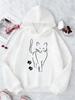 Süße Katze mit Pfote Hoodie Kinder Katze Kinder Sweatshirt Kapuzenpullover für Jungen Mädchen Herbst Winter Freizeit Kapuzenpullover Cartoon
