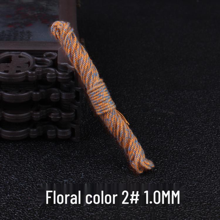 Hand-Rubbed Colored Buddhist Prayer Beads: Star and Moon Bodhi Rosewood, 108 Cotton Thread String with Tassel Fringes