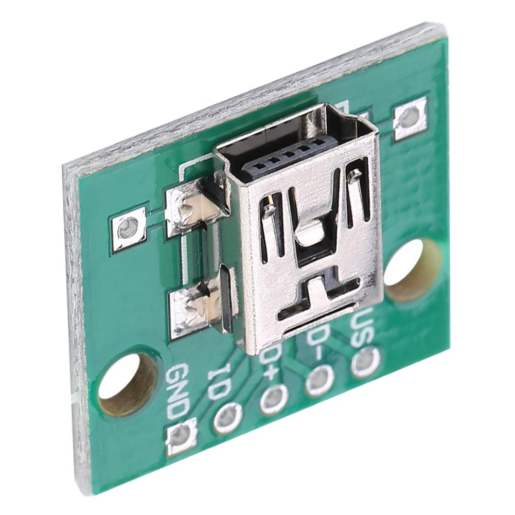 10 Stück Mini-USB auf DIP Adapterplatine 5P für 2,54 mm PCB-Platine DIY USB-Stromversorgung