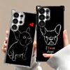 Coque de téléphone avec design Bouledogue Français Noir Placage Pour Samsung Galaxy S24 S25 FE S26 Edge S23 Ultra S22 S21 Plus S20 Anti-Chute Airab