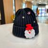 Soft Red Knitted Woolen Hat Woven Thickened Brimless Cap Personality Christmas Plush Cap  Women