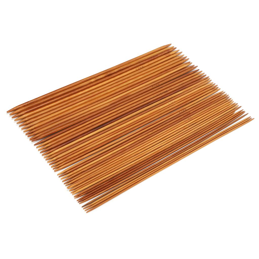 44Pcs Knitting Needle Carbonized Bamboo Double Pointed Household Clothing Making Supplies