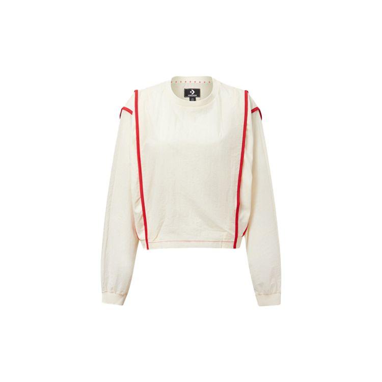 

Converse Capsule Series Color Block Лоскутная толстовка с круглым вырезом Женские топы Молочно-белый 10020992-281