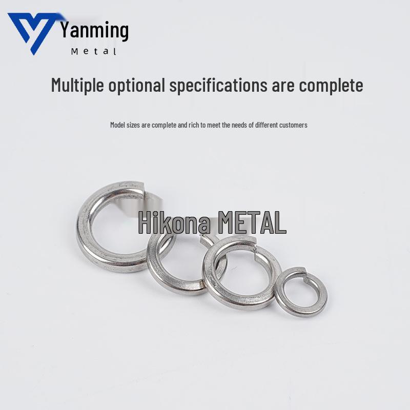 High-Strength Stainless Steel Spring Washers - 304/201/316 GB93 Elastic Anti-Loosening Metal Washers