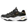 Skechers D'Lites 4.0 Cushioning Abrasion Resistant Coverage Support Balance Low top Chunky Sneakers Men's Black Gold 894086-BKGD