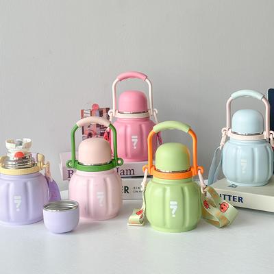 Fashion Simple Double Drink Pumpkin Cup Large Capacity Stainless Steel Thermos Cup Outdoor Portable Portable Pot Belly Cup
